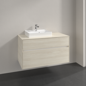 Villeroy et Boch Collaro meuble sous-vasque C014B0AA 100x54,8x50cm, meuble sous-vasque à gauche, éclairage LED 7,3 W, chêne blanc