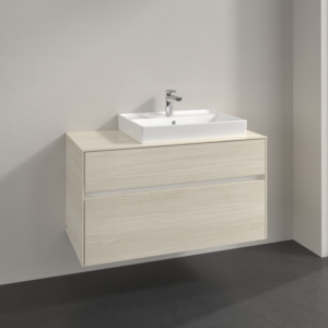 Villeroy et Boch Collaro meuble sous-vasque C018B0AA 100x54,8x50cm, meuble sous-vasque à droite, éclairage LED 7,3 W, chêne blanc