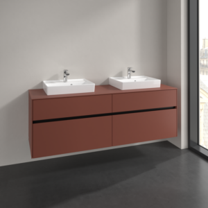 Villeroy und Boch Collaro Waschtischunterschrank C02100AH 160x54,8x50cm, für 2 Waschtische, wine red