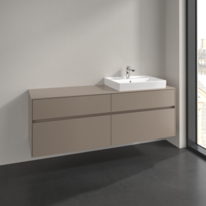 Villeroy et Boch Collaro meuble sous-vasque C02300VM 160x54,8x50cm, meuble sous-vasque à droite, taupe