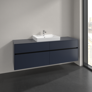 Villeroy und Boch Collaro Waschtischunterschrank C02500VQ 160x54,8x50cm, Waschtisch mittig, marine blue