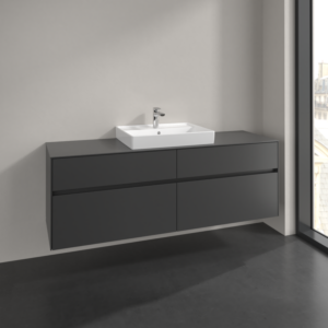 Villeroy und Boch Collaro Waschtischunterschrank C02500VR 160x54,8x50cm, Waschtisch mittig, graphite