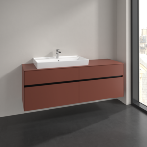 Villeroy und Boch Collaro Waschtischunterschrank C02600AH 160x54,8x50cm, Waschtisch links, wine red