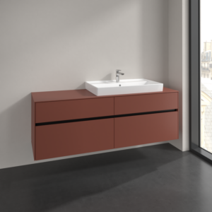 Villeroy und Boch Collaro Waschtischunterschrank C02700AH 160x54,8x50cm, Waschtisch rechts, wine red