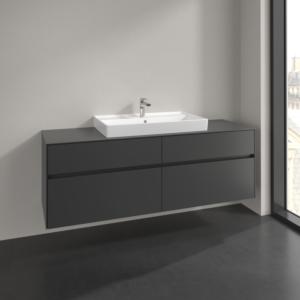 Villeroy und Boch Collaro Waschtischunterschrank C02800VR 160x54,8x50cm, Waschtisch mittig, graphite