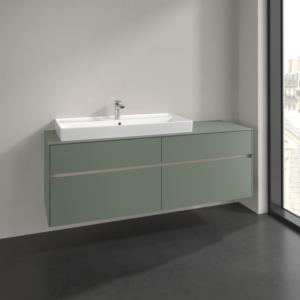 Villeroy et Boch Collaro meuble sous-vasque C02900AF 160x54,8x50cm, meuble sous-vasque à gauche, vert tendre