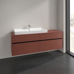 Villeroy und Boch Collaro Waschtischunterschrank C02900AH 160x54,8x50cm, Waschtisch links, wine red