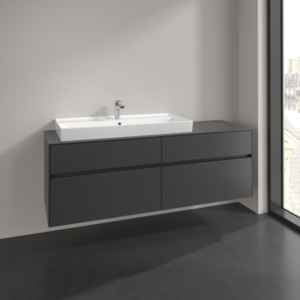 Villeroy et Boch Collaro meuble sous-vasque C02900VR 160x54,8x50cm, meuble sous-vasque à gauche, graphite