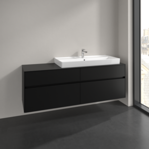 Villeroy und Boch Collaro Waschtischunterschrank C03000VL 160x54,8x50cm, Waschtisch rechts, volcano black