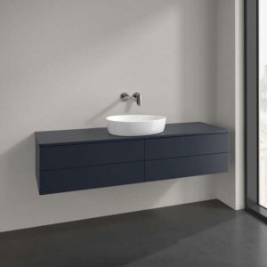 Villeroy &amp; Boch Antao vanity unit K25010HG 160x36x50cm, washbasin top color: lacquer, midnight blue matt lacquer