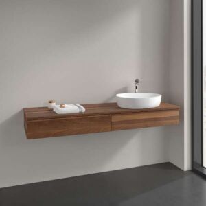 Villeroy &amp; Boch Antao vanity unit K16012HM 160x19x50cm, washbasin top color warm walnut, warm walnut