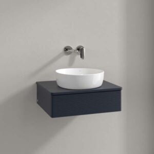 Villeroy &amp; Boch Antao vanity unit K07150HG 60x19x50cm, tap hole, washbasin top color lacquer, midnight blue matt lacquer