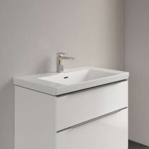 Villeroy &amp; Boch Subway 3.0 vanity unit 4A7080RW 800 x 470 x 165 mm, with overflow, Stone White CeramicPlus