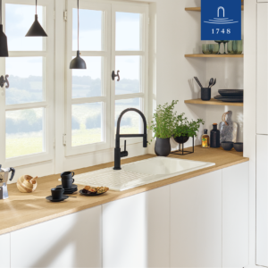 Robinet de cuisine Villeroy &amp; Boch Steel Expert Compact-Window 92990006 42x220mm, noir mat