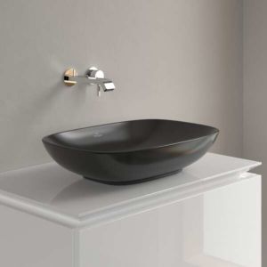Villeroy and Boch Loop &amp; friends countertop washbasin 4A4900i4 56x38cm, without tap platform, with overflow, graphite CeramicPlus