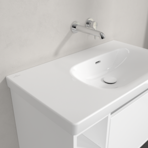 Villeroy und Boch Skyla Waschtisch 5A52R301 80x46cm, ohne Hahnloch, mit Überlauf, Weiß Alpin