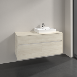 Villeroy et Boch Collaro meuble sous-vasque C072B0AA 120x54,8x50cm, meuble sous-vasque à droite, éclairage LED 8,8 W, chêne blanc