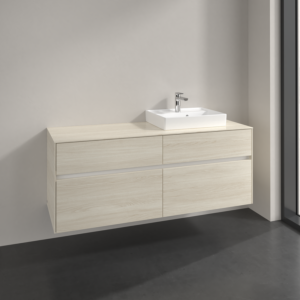 Villeroy et Boch Collaro meuble sous-vasque C075B0AA 140x54,8x50cm, meuble sous-vasque à droite, éclairage LED 10,4W, chêne blanc