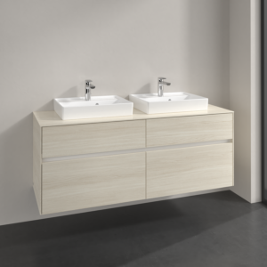Villeroy and Boch Collaro vanity unit C07600AA 140x54.8x50cm, for 2 washbasins, white oak
