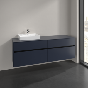 Villeroy and Boch Collaro vanity unit C07800VQ 160x54.8x50cm, washbasin left, marine blue