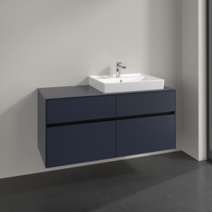 Villeroy and Boch Collaro vanity unit C08600VQ 140x54.8x50cm, washbasin right, marine blue
