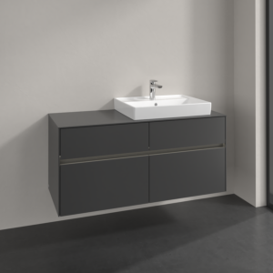 Villeroy et Boch Collaro meuble sous-vasque C083B0VR 120x54,8x50cm, meuble sous-vasque à droite, éclairage LED 8,8 W, graphite