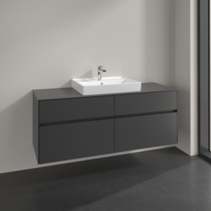 Villeroy and Boch Collaro vanity unit C08400VR 140x54.8x50cm, washbasin in the middle, graphite