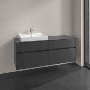 Villeroy et Boch Collaro meuble sous-vasque C08500VR 140x54,8x50cm, meuble sous-vasque à gauche, graphite