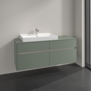 Villeroy et Boch Collaro meuble sous-vasque C08900AF 140x54,8x50cm, meuble sous-vasque à gauche, vert tendre