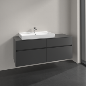 Villeroy et Boch Collaro meuble sous-vasque C08900VR 140x54,8x50cm, meuble sous-vasque à gauche, graphite