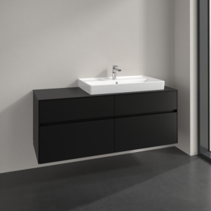 Villeroy und Boch Collaro Waschtischunterschrank C09000VL 140x54,8x50cm, Waschtisch rechts, volcano black