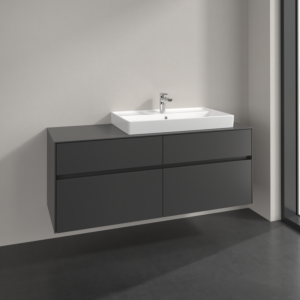 Villeroy et Boch Collaro meuble sous-vasque C09000VR 140x54,8x50cm, meuble sous-vasque à droite, graphite