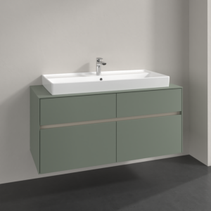 Villeroy et Boch Collaro meuble sous-vasque C09200AF 140x54,8x50cm, vasque au milieu, vert tendre