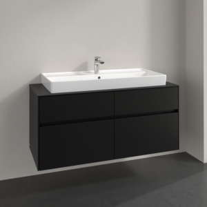 Villeroy and Boch Collaro vanity unit C09100VL 120x54.8x50cm, washbasin in the middle, volcano black