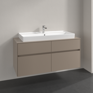 Villeroy and Boch Collaro vanity unit C09100VM 120x54.8x50cm, washbasin in the middle, taupe