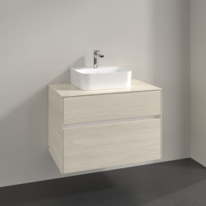 Villeroy et Boch Collaro meuble sous-vasque C093B0AA 80x54,8x50cm, vasque au milieu, éclairage LED 5,7 W, chêne blanc