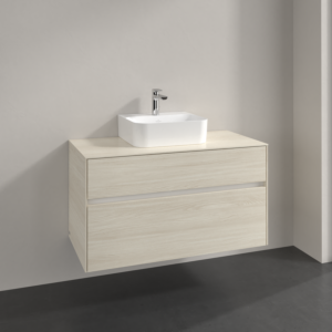 Villeroy et Boch Collaro meuble sous-vasque C09400AA 100x54,8x50cm, vasque centrale, chêne blanc