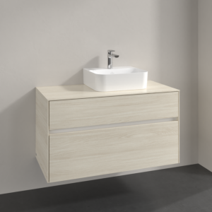 Villeroy et Boch Collaro meuble sous-vasque C096B0AA 100x54,8x50cm, meuble sous-vasque à droite, éclairage LED 7,3 W, chêne blanc