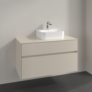 Villeroy und Boch Collaro Waschtischunterschrank C09600VN 100x54,8x50cm, Waschtisch rechts, cashmere grey