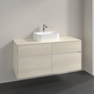 Villeroy und Boch Collaro Waschtischunterschrank C097B0AA 120x54,8x50cm, Waschtisch mittig, LED-Beleuchtung 8,8 W, white oak