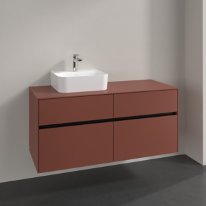 Villeroy und Boch Collaro Waschtischunterschrank C09800AH 120x54,8x50cm, Waschtisch links, wine red