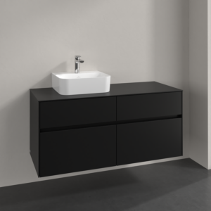 Meuble sous-vasque Villeroy et Boch Collaro C09800VL 120x54,8x50cm, vasque à gauche, noir volcan