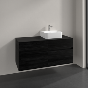 Villeroy und Boch Collaro Waschtischunterschrank C099B0AB 120x54,8x50cm, Waschtisch rechts, LED-Beleuchtung 8,8 W, black oak