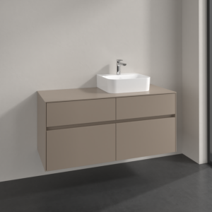 Villeroy and Boch Collaro vanity unit C099B0VM 120x54.8x50cm, washbasin right, LED lighting 8.8 W, taupe