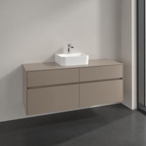 Meuble sous-vasque Villeroy et Boch Collaro C10000VM 140x54,8x50cm, pour vasque au milieu, taupe