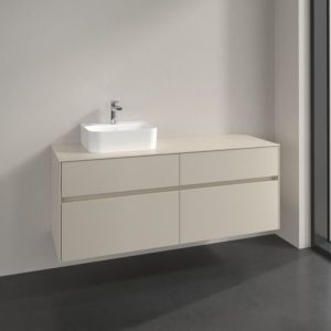 Villeroy und Boch Collaro Waschtischunterschrank C10100VN 140x54,8x50cm, Waschtisch links, cashmere grey