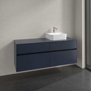 Villeroy und Boch Collaro Waschtischunterschrank C102B0VQ 140x54,8x50cm, Waschtisch rechts, LED-Beleuchtung 10,4W, marine blue
