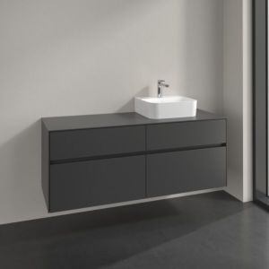Meuble sous-lavabo Villeroy et Boch Collaro C10200VR 140x54,8x50cm, vasque à droite, graphite