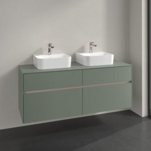 Villeroy und Boch Collaro Waschtischunterschrank C10300AF 140x54,8x50cm, für 2 Waschtische, soft green