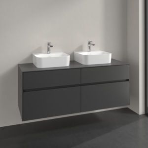 Meuble sous-vasque Villeroy et Boch Collaro C10300VR 140x54,8x50cm, pour 2 vasques, graphite